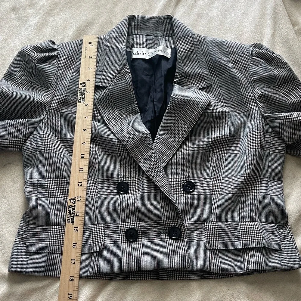 Vintage Adele Simpson cropped black white blazer - Picture 4 of 7